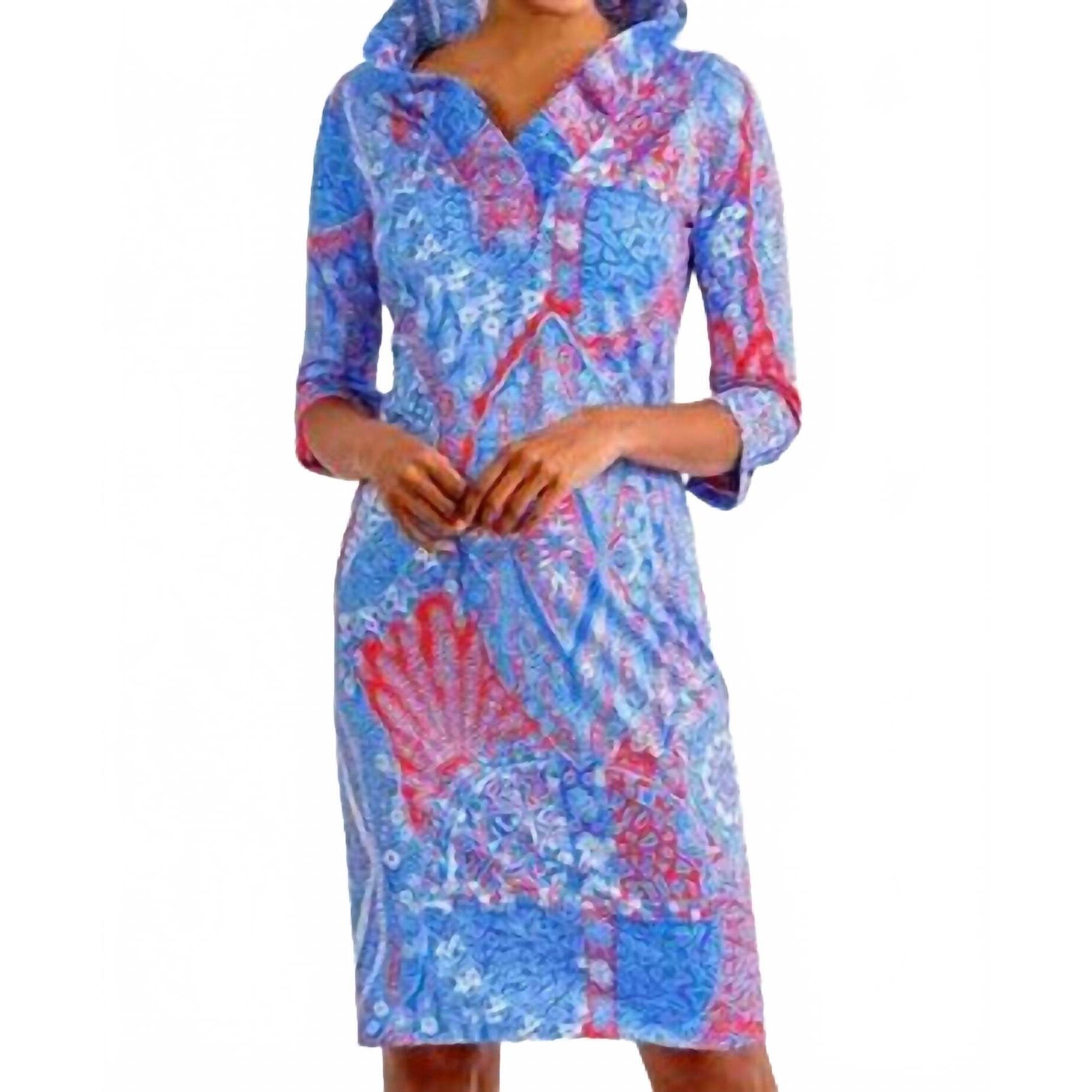New Gretchen Scott Grand Bazaar Ruffle Neck Dress In Blues